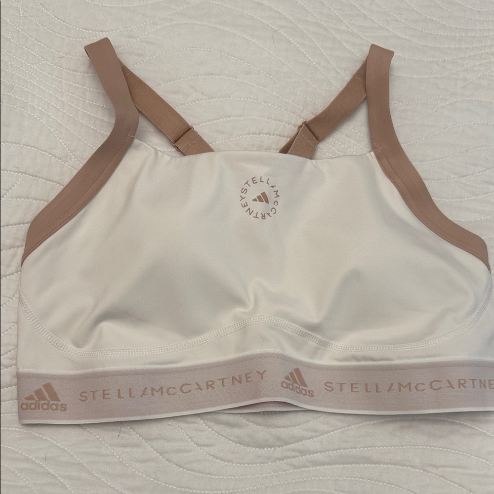 Adidas by Stella McCartney Women's White and Brown Sports Bra